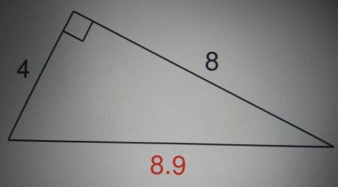 The Pythagorean theorem Find each missing length to the nearest length-example-1