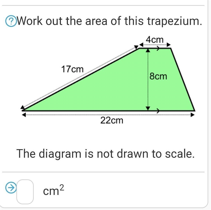 Work out the area of this Trapezium! ​-example-1