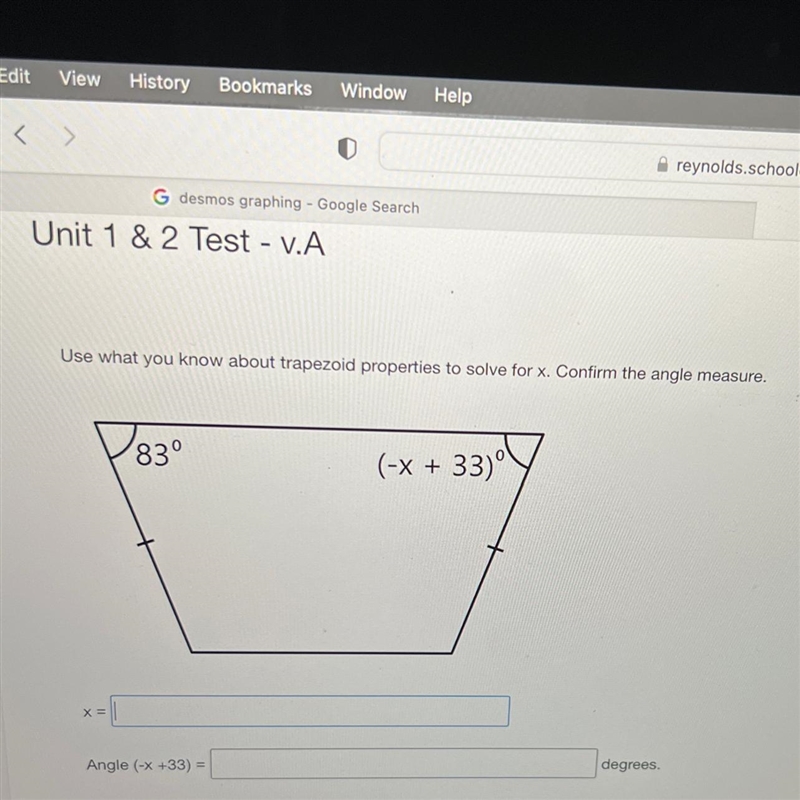 HELP ASAP Use what you know about trapezoid properties to solve for x. Confirm the-example-1