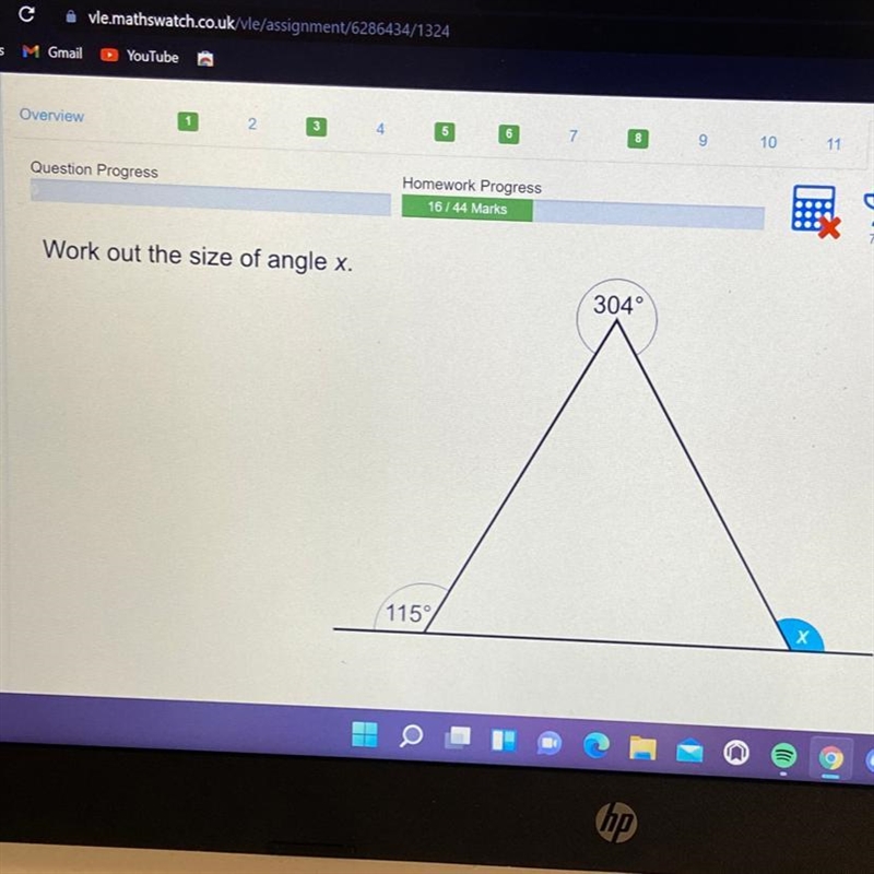 How do i work out the angle-example-1