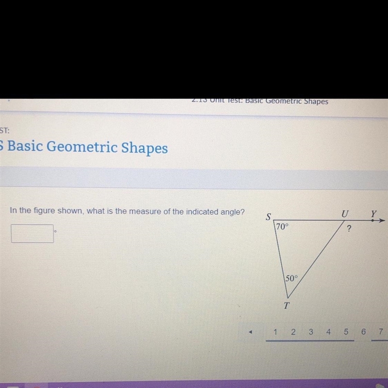 PLEASE HELP DUE SOON!! In the figure shown, what is the measure of the indicated angle-example-1