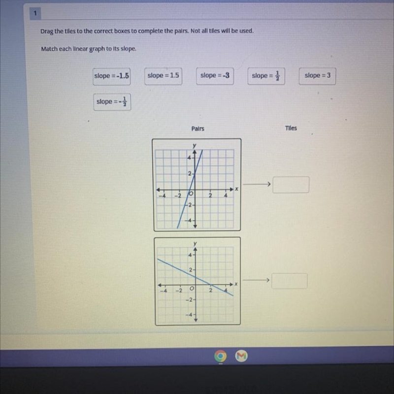 Drag the tiles to the correct boxes to complete the pairs. Not all tiles will be used-example-1