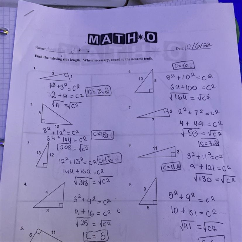 solve for missing length, round to nearest if necessary. (check if all of these are-example-1