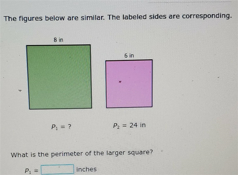 the figures below are similar the labeled sides are corresponding. what is the perimeter-example-1