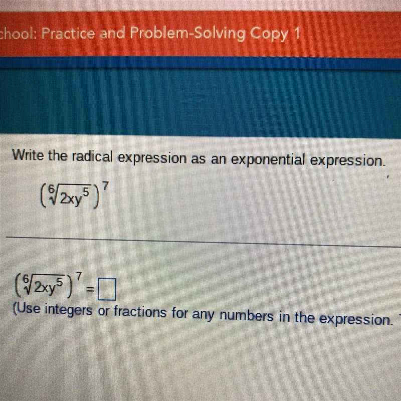 Write the radical expression as an exponential expression. 6-example-1