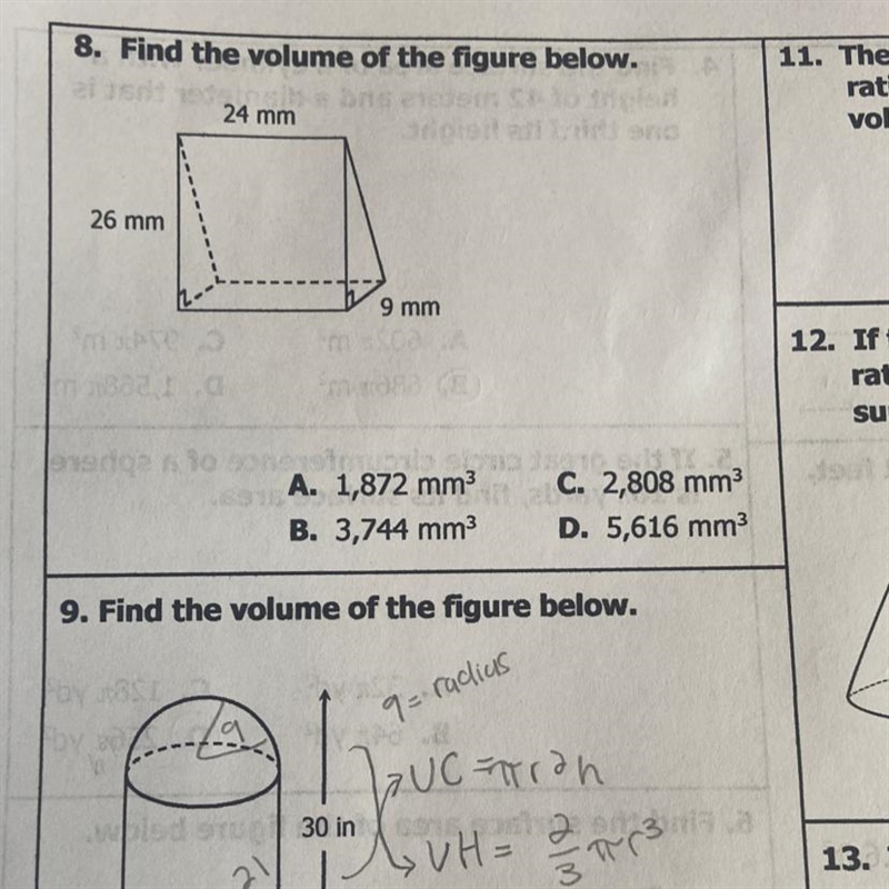 Find the volume of the figure below.-example-1