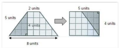 Mrs. Harper asked the class to find the area of an isosceles trapezoid. Suzy decomposed-example-1