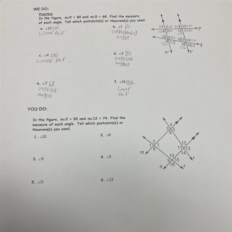 M<2 = 92 and m<13 = 74 . Find the measure of each angle-example-1