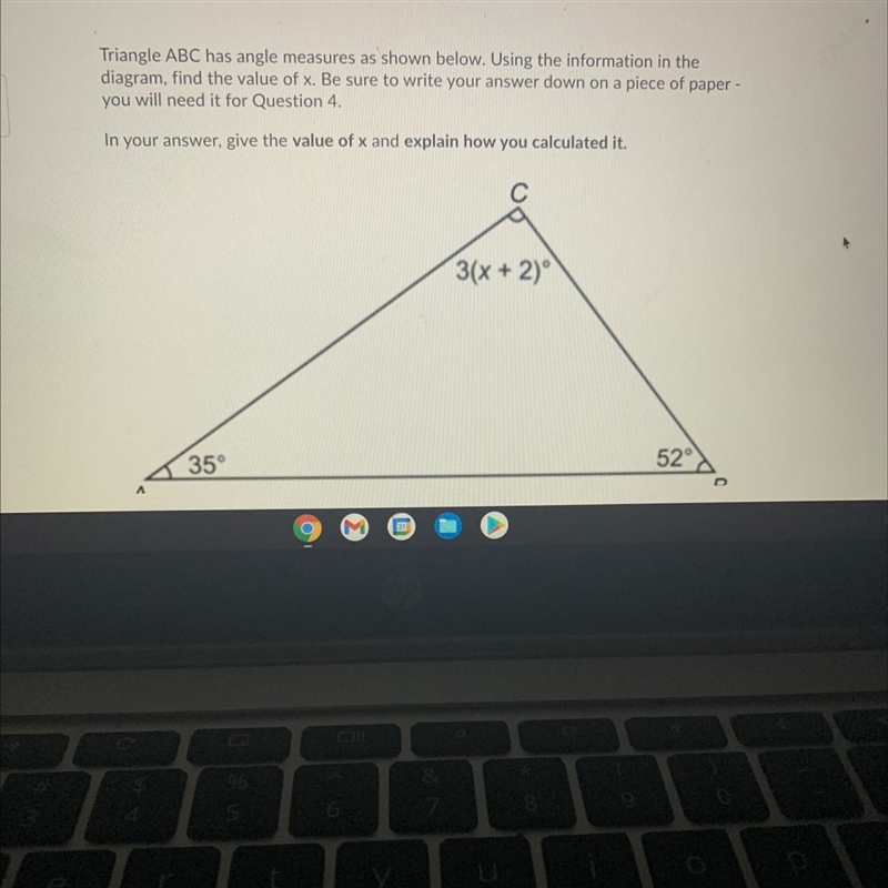 Triangle ABC has angle measures as shown below. Using the information in the diagram-example-1