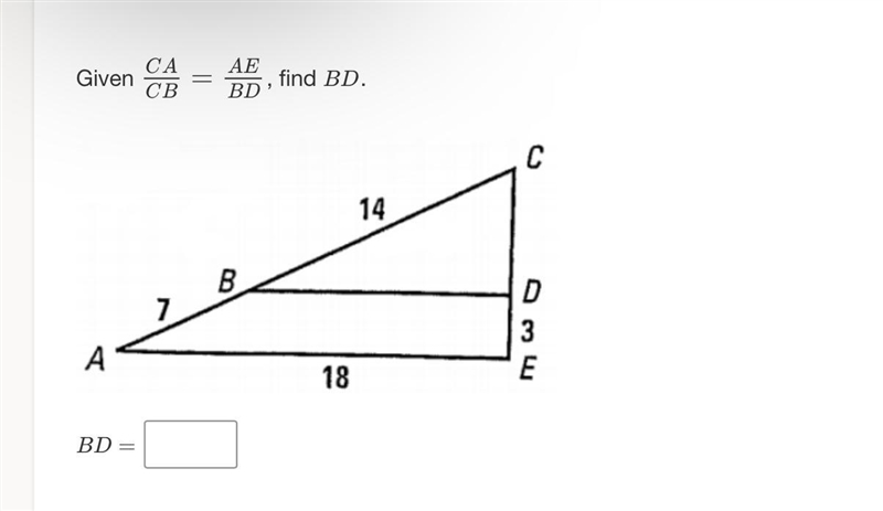 Given cacb=aebd find bd.-example-1