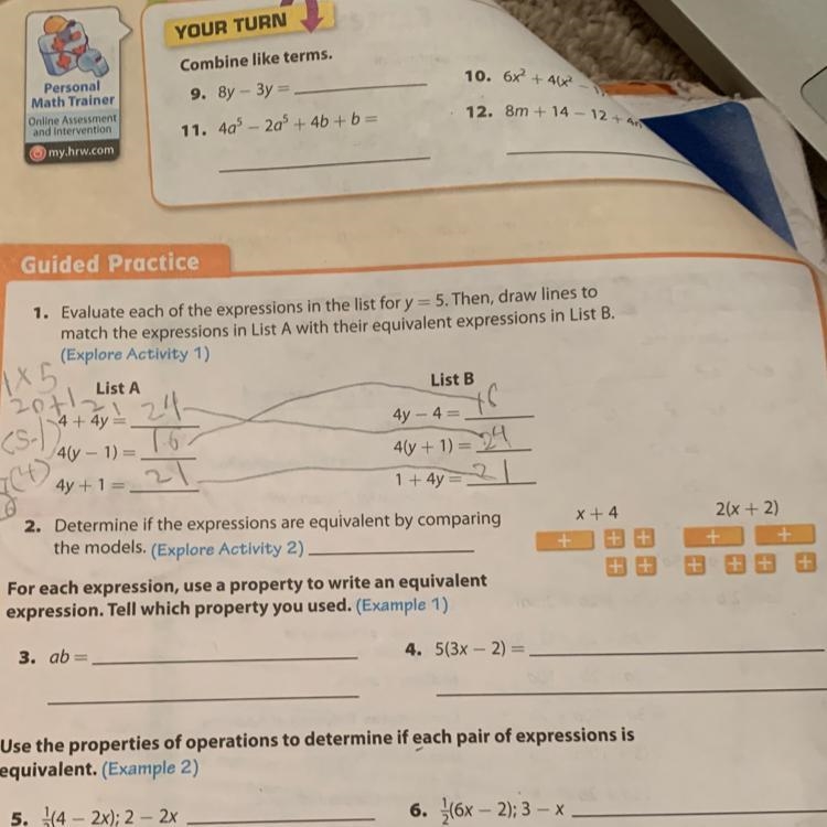 2. Determine if the expressions are equivalent by comparing the models.-example-1