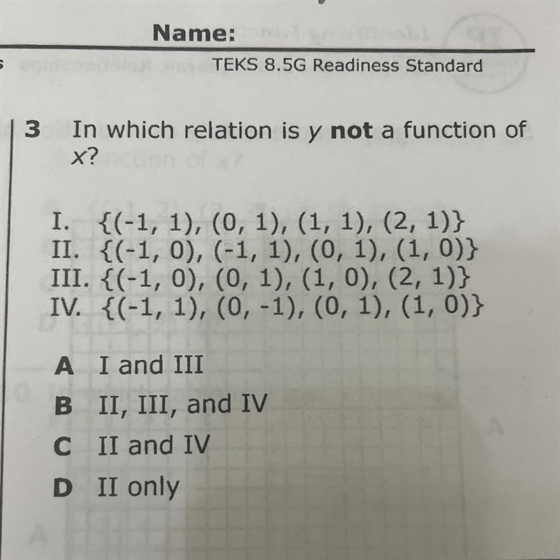 In which relation is y not a function of x?-example-1