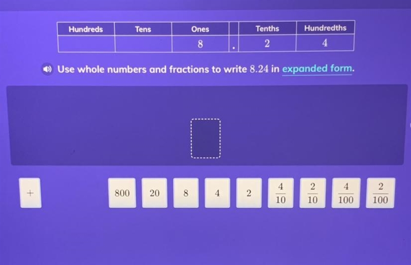 Someone please help and write it out for me. “Use whole numbers and fractions to write-example-1