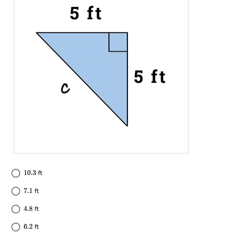 Find the unknown side of the right triangle below. Round to the nearest tenth-example-1