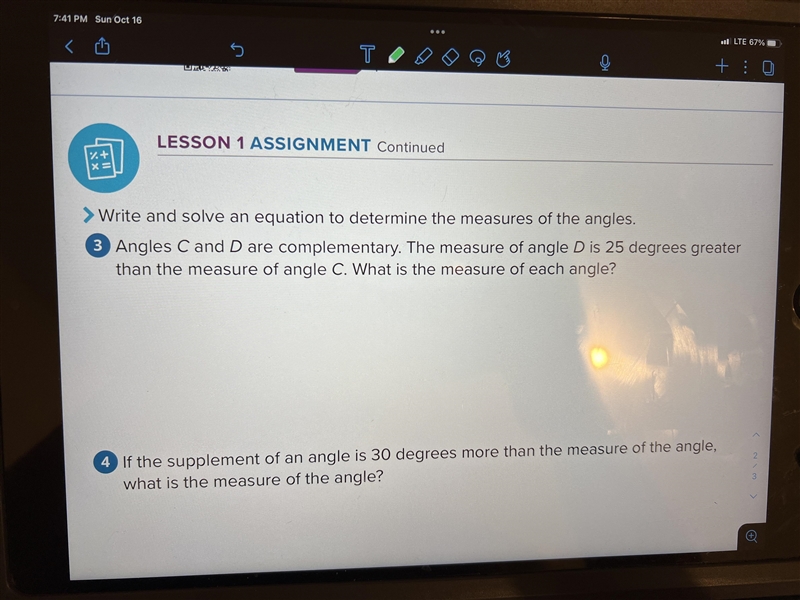 angle c and d are complementary. the measure of angle d is 25 degrees greater than-example-1