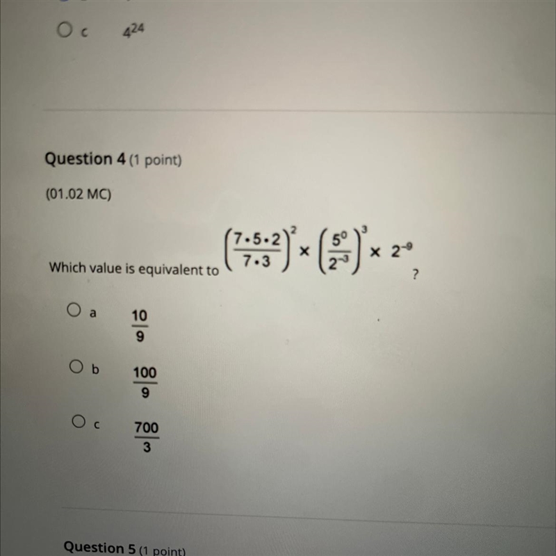 HELP! Which value is equivalent to-example-1