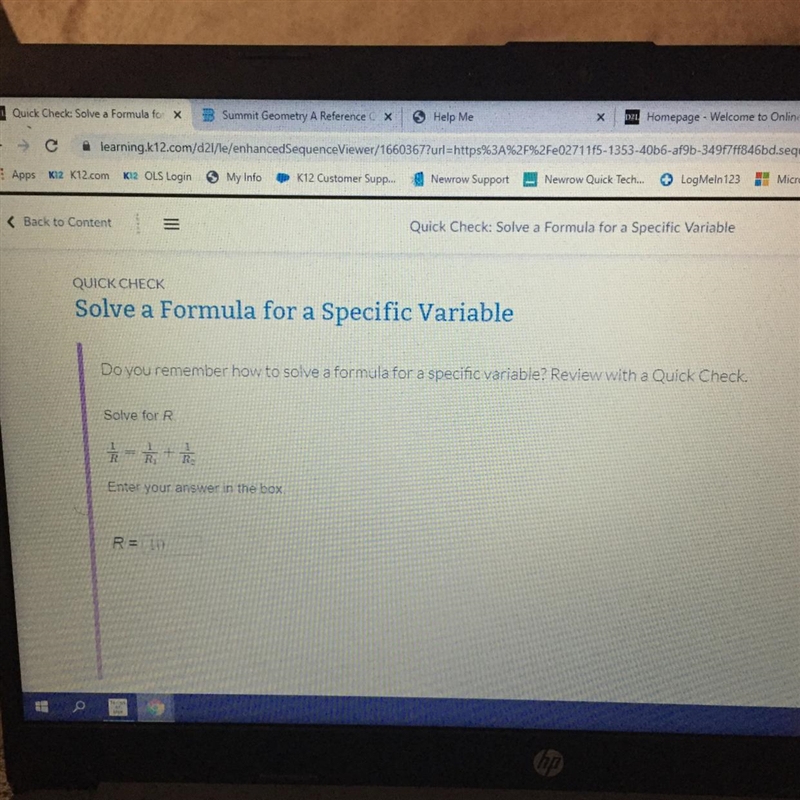 Solve for R th - + R Enter your answer in the box-example-1