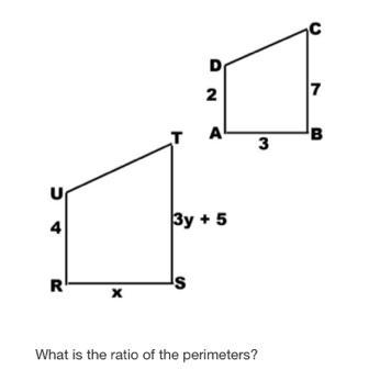 What is the ratio of the perimeters?-example-1