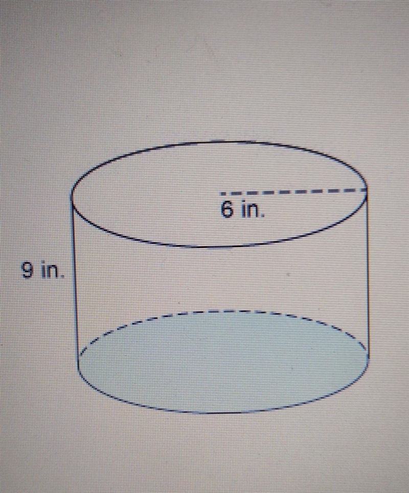 What is the exact volume of the cylinder? A. 54 π in³ B. 108 π in³ C. 162 π in³ D-example-1