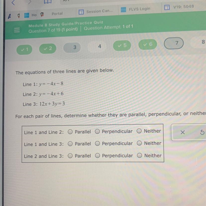 For each pair of lines, determine whether they are parallel, perpendicular, or neither-example-1