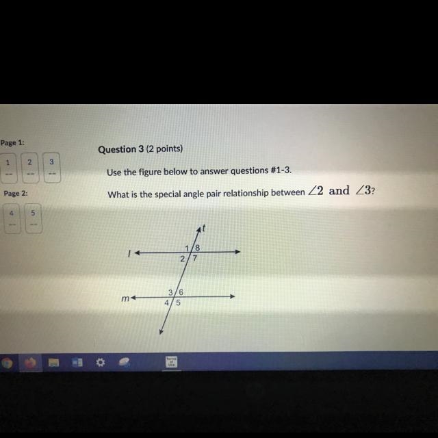 What is the special angle pair relationship between the two-example-1