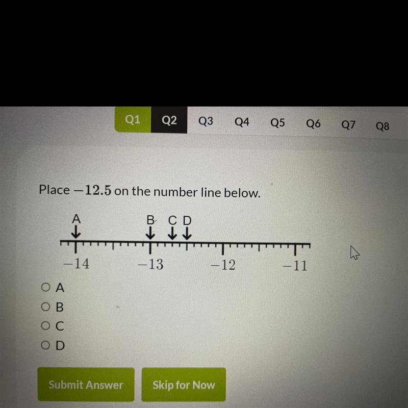 Place - 12.5 on the number line below.-example-1