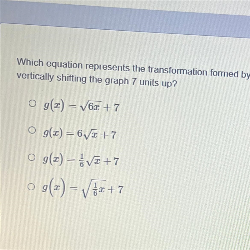 Which equation represents the transformation formed by vertically stretching the graph-example-1