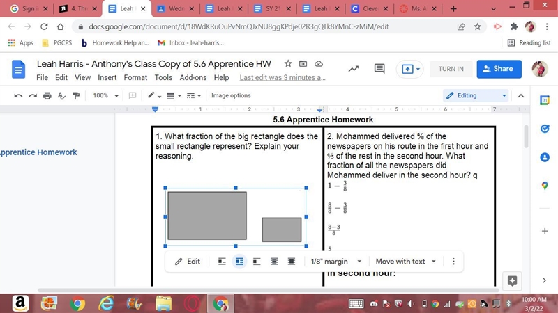 ‌ 5.6‌ ‌Apprentice‌ ‌Homework‌ ‌ 1.‌ ‌What‌ ‌fraction‌ ‌of‌ ‌the‌ ‌big‌ ‌rectangle-example-1