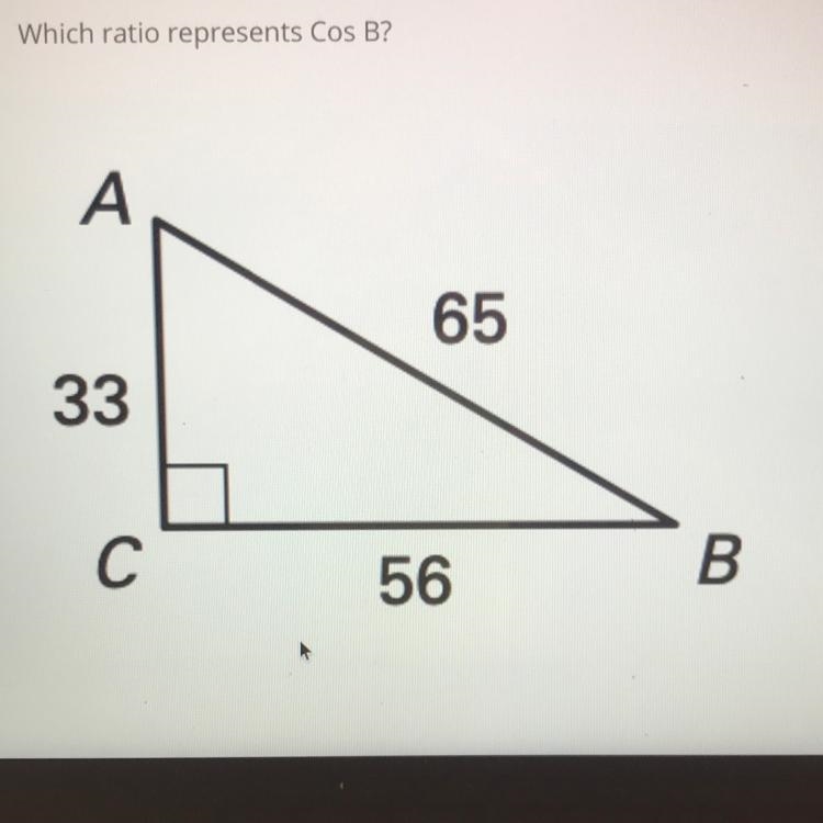 Which ratio represents Cos B?-example-1