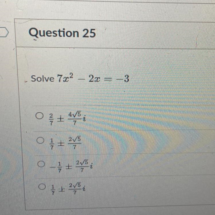 Solve 7x2 - 2x = −3 Please-example-1