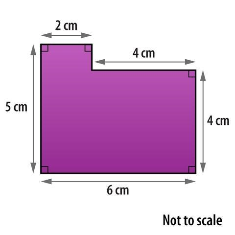 Calculate the AREA of the shape below. Give your answer in cm²-example-1