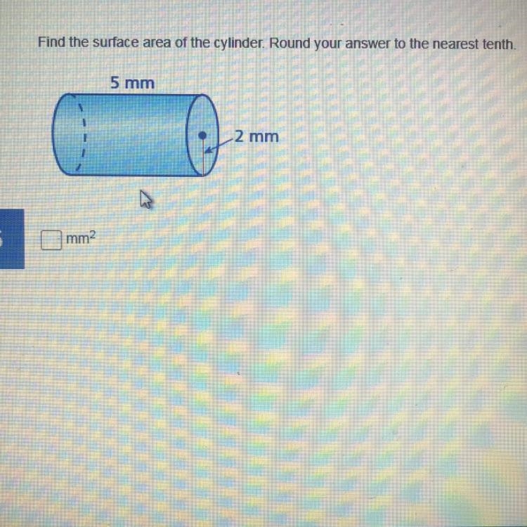 Find the surface area of the cylinder. Round your answer to the nearest tenth.-example-1