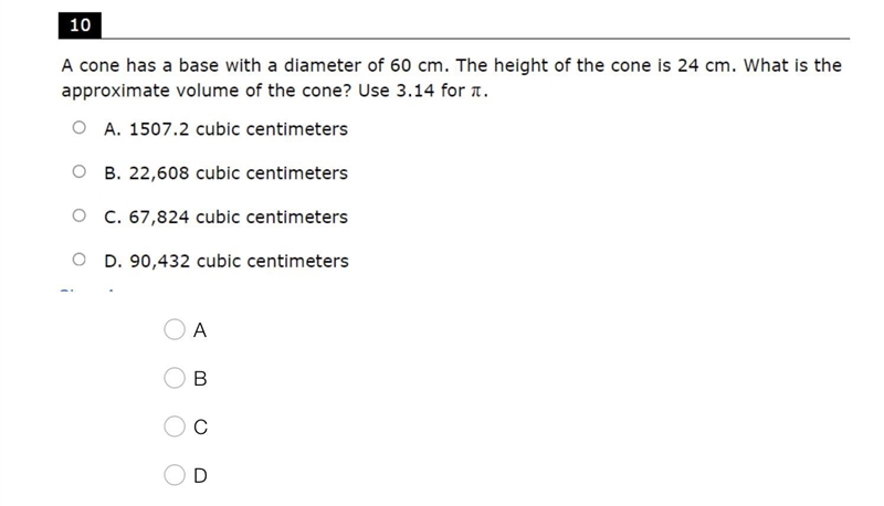 a cone has a base with a diameter of 60 cm. the height of the cone is 24 cm. what-example-1