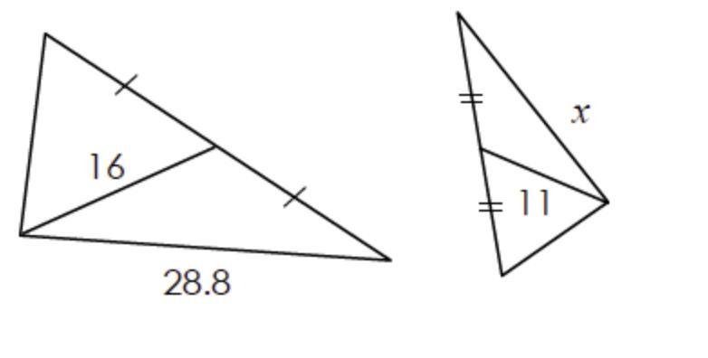 The triangles below are similar. Solve for X.-example-1