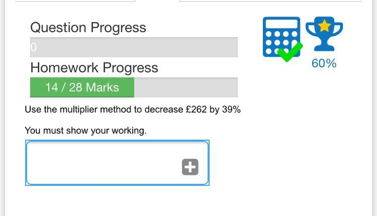 Use the multiplier method to decrease £262 by 39%-example-1