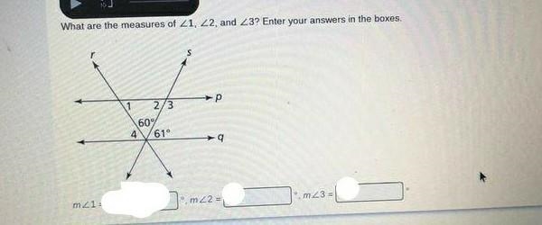 What is the measure of 1, 2 and 3? ​-example-1