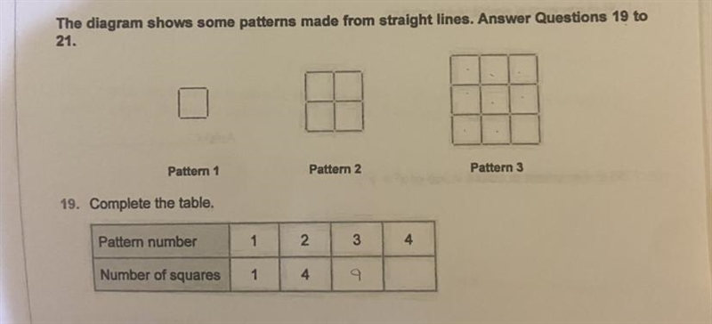 ￼answer with show work! continuing question. What pattern would have 64 squares? Write-example-1