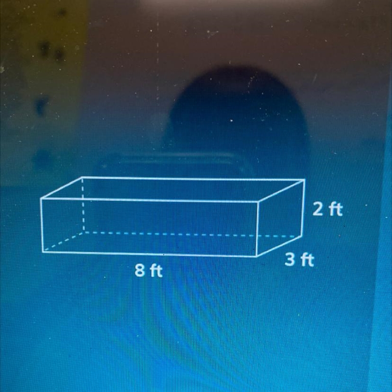 What is the volume of the prism 8 ft 3 ft 2 ft ( i ready) (Cubic feet)-example-1