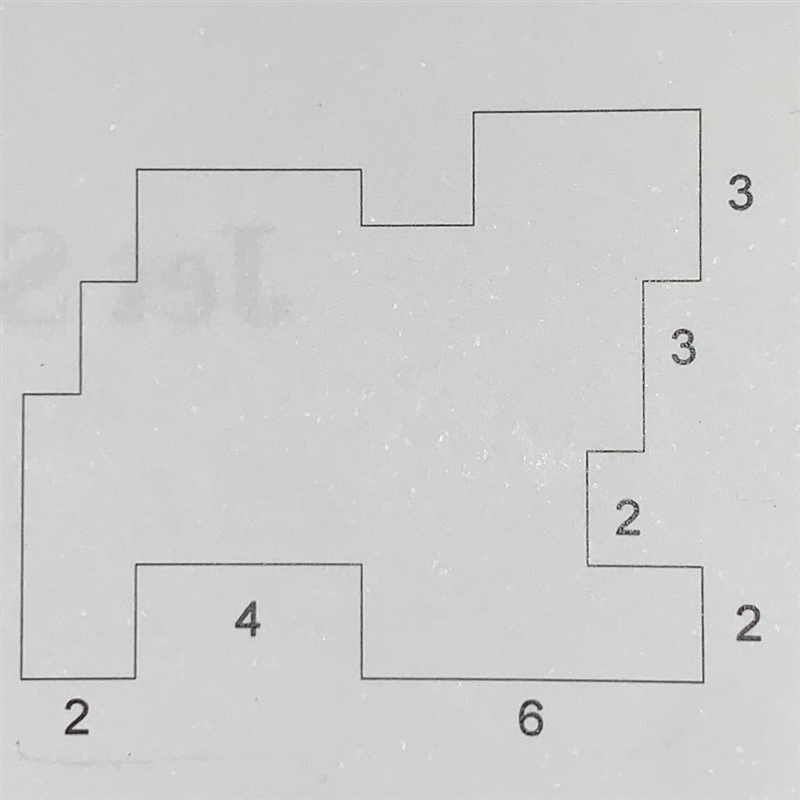 All the line segments of this 22-gon meet at right angles. The radius of the smallest-example-1