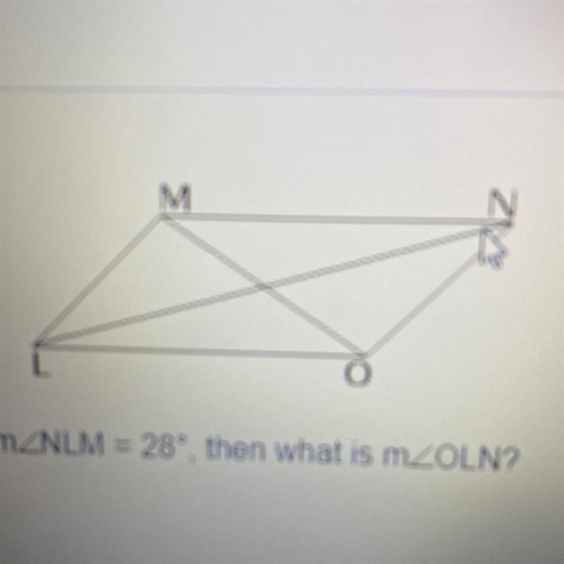 In parallelogram LMNO, if m A. 20° B.28° C.8° D.40°-example-1