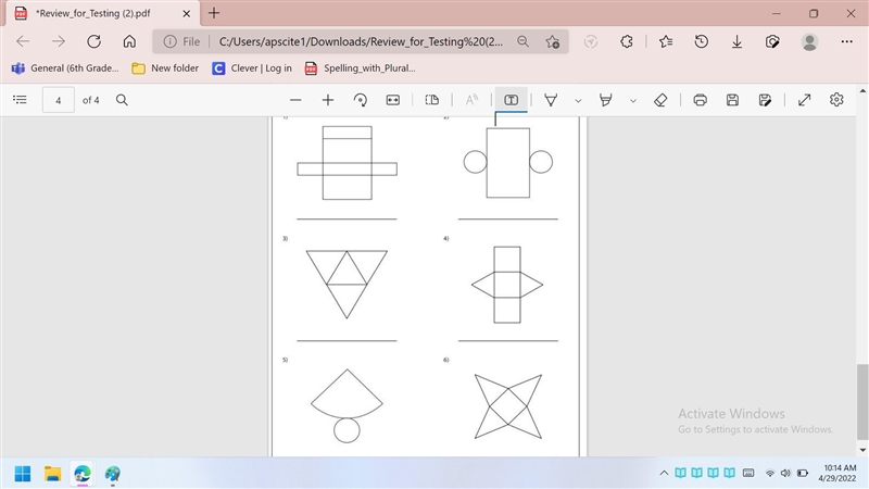 Name the 3d shape formed by each net.-example-1