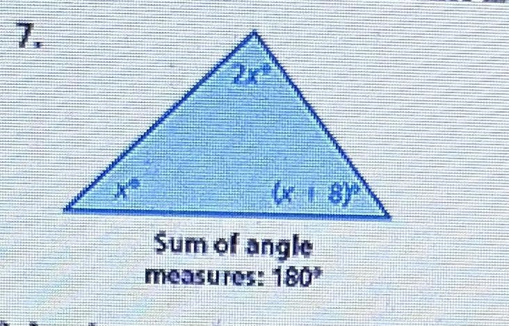 Find the value of x. Then find the angle measures of the polygons-example-1