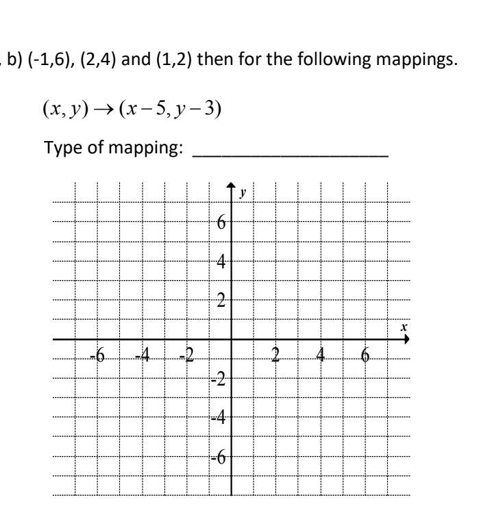 Draw the image located at (-1,6), (2,4), and (1,2). Then for the following mapping-example-1