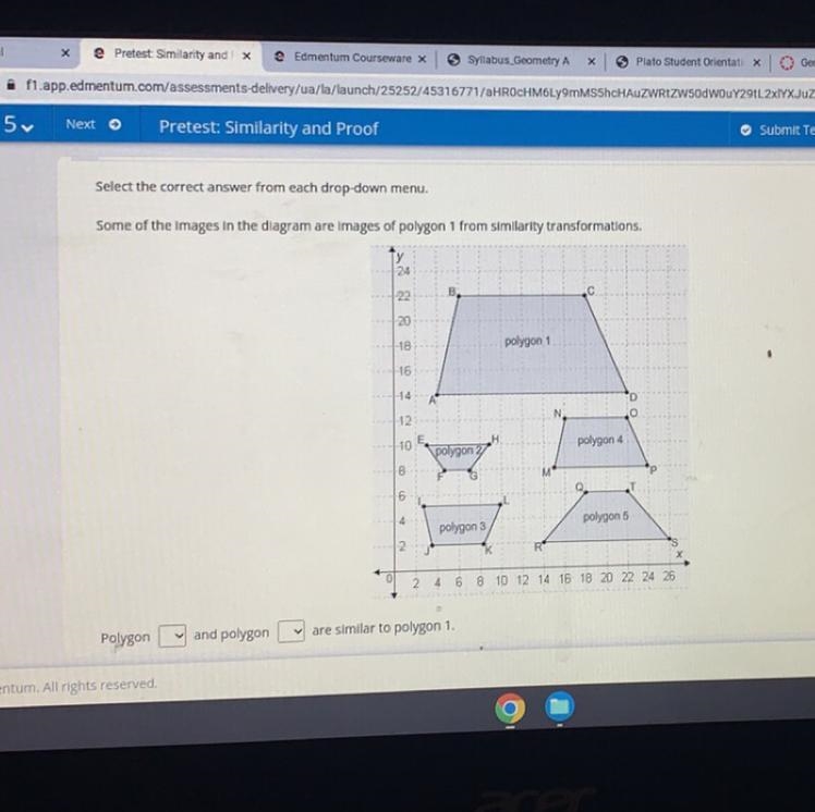 Some of the images in the diagram are images of polygon 1 from similarities transformation-example-1