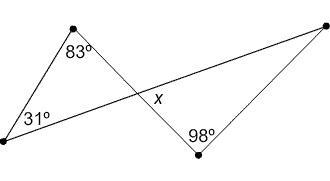 Write the number only For this figure, what is the value of x? ____°-example-1