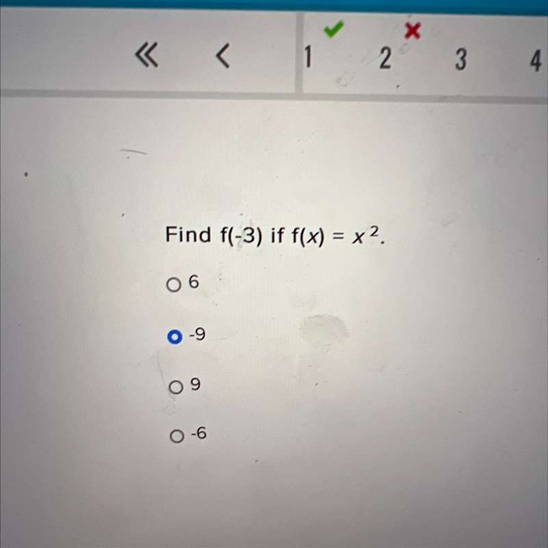 Find f(-3) if f(x) = x^2-example-1