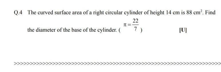 The curved surface area of a right circular cylinder of height 14 cm is 88 cm². ​-example-1