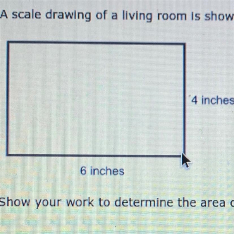 A scale of a living room is shown below. The scale is 1:40. Show your work to determine-example-1