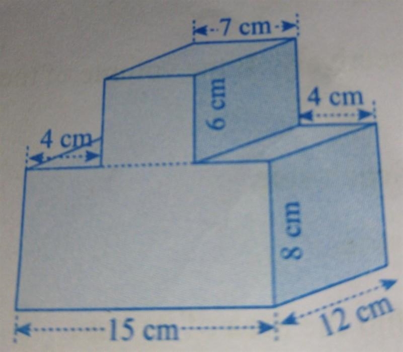 Find the volume of combined solid from the given figure.​-example-1