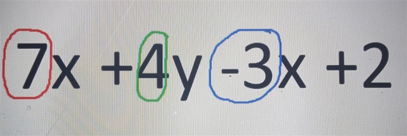 Which vocabulary word best describes what has been circled in this expression? Term-example-1